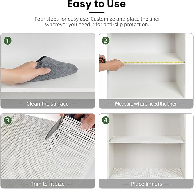 BAGAIL Drawer and Shelf Liner, 12 in X 20 Ft Non-Adhesive Shelf Liners - Image 6