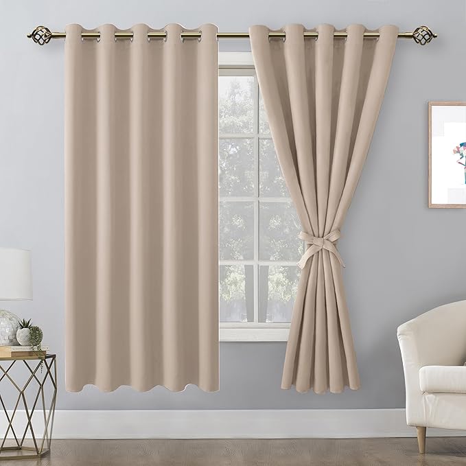 Hiasan Blackout Curtains for Bedroom, 60 x 63 Inches Length - Image 2