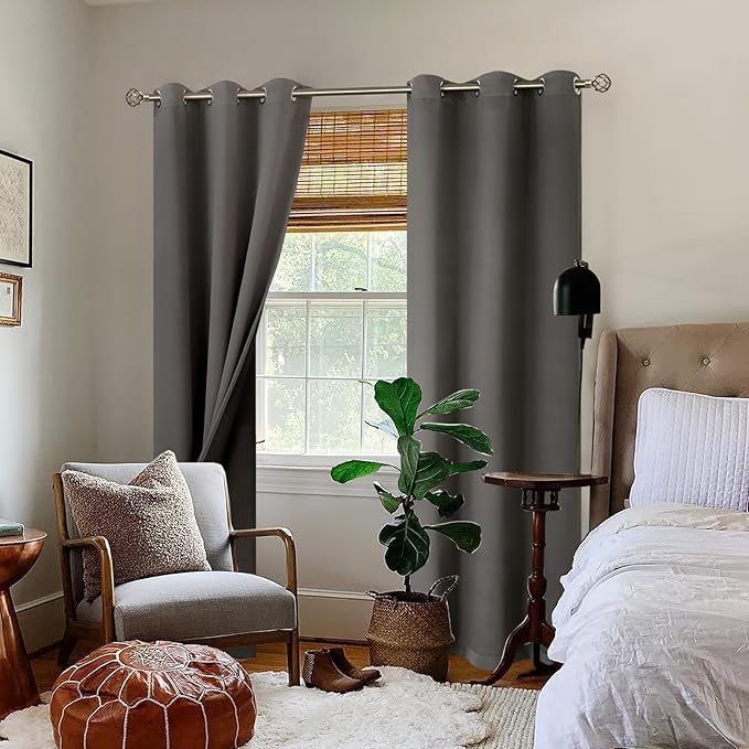 BGment Grey Blackout Curtains 84 Inches Long 2 Panels Set - Image 2