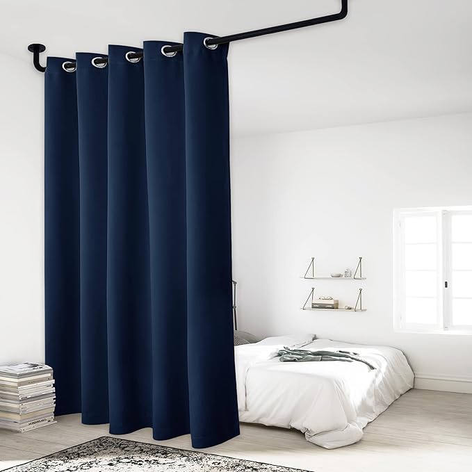 NICETOWN 100% Blackout Cold Blocking Patio Sliding Door Curtain, Wide Lined - Image 9