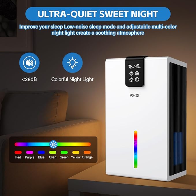 Dehumidifier, Dehumidifiers for Home, 98 OZ Water Tank, Quiet Dehumidifier for - Image 5