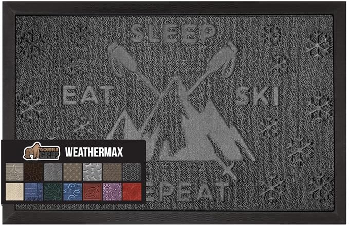 GORILLA GRIP 100% Waterproof All-Season WeatherMax Doormat 35x23, US Designed by GorillaGrip