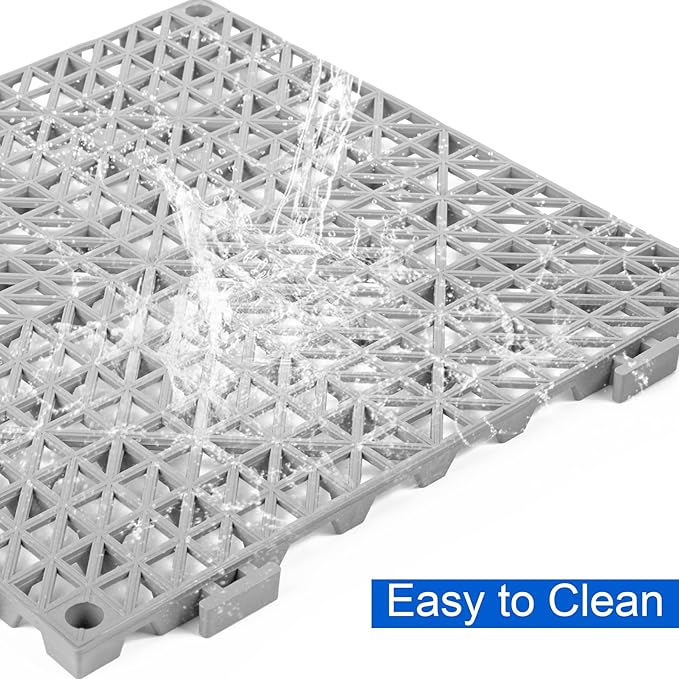 MYFAMIREA Modular Interlocking Cushion 12 Pack 11.8" x 11.8" Rubber Floor Tiles - Image 5