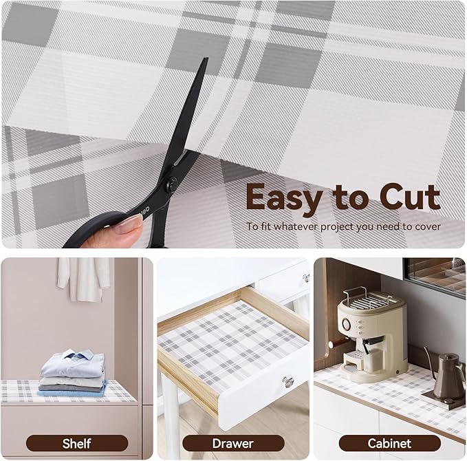 Drawer Shelf Liner for Kitchen Cabinets 12 in x 20 FT, Non Adhesive Slip - Image 5