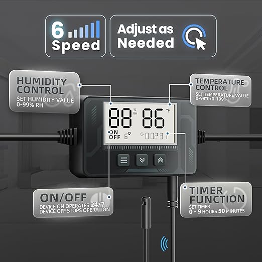 4 Inch Inline Duct Fan with Humidity Sensor and Remote, Upgraded 6-speed - Image 3