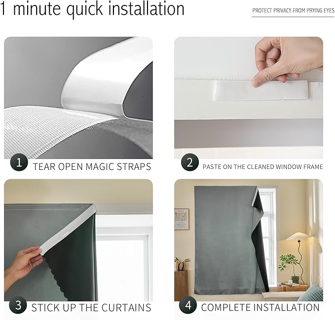 Magic Tape Stick on Portable Curtains - Image 4
