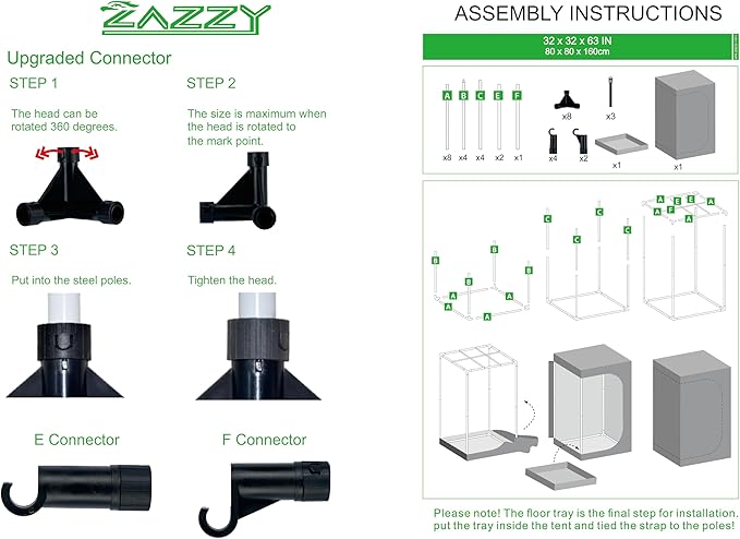 zazzy Grow Tent 32"x32"x63", High Reflective Mylar Grow Room - Image 9