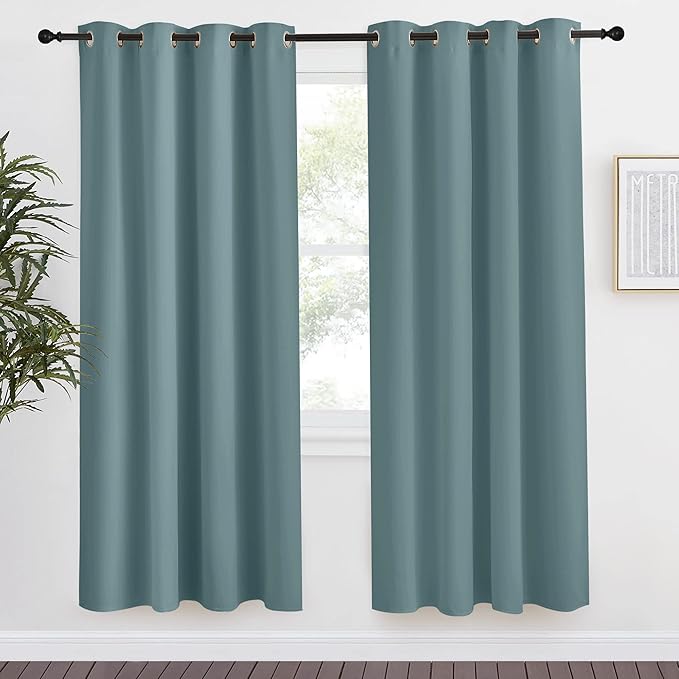 NICETOWN Blackout Greyish Blue Curtains & Drapes by NICETOWN