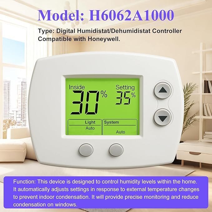 H6062A1000 Digital Humidistat/Dehumidistat Compatible - Image 2