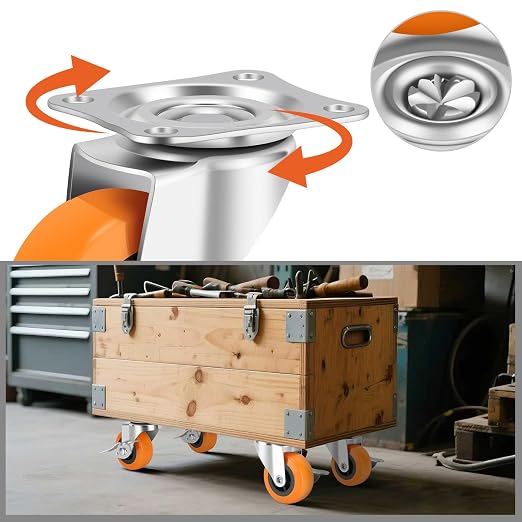 2.5 Inch Caster Wheels, Casters Set of 16, Heavy Duty Caster - Image 6