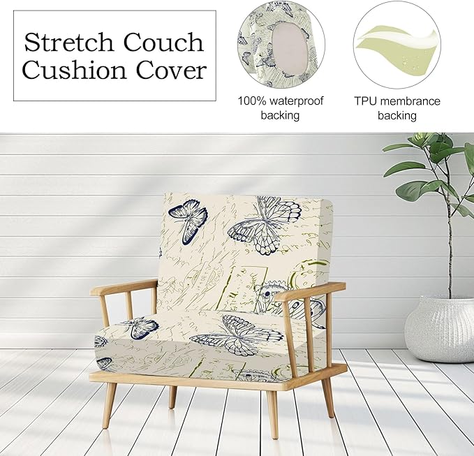 8pcs Outdoor Printed Sofa Seat Cushion Covers Strechable, Waterproof Elastic - Image 4