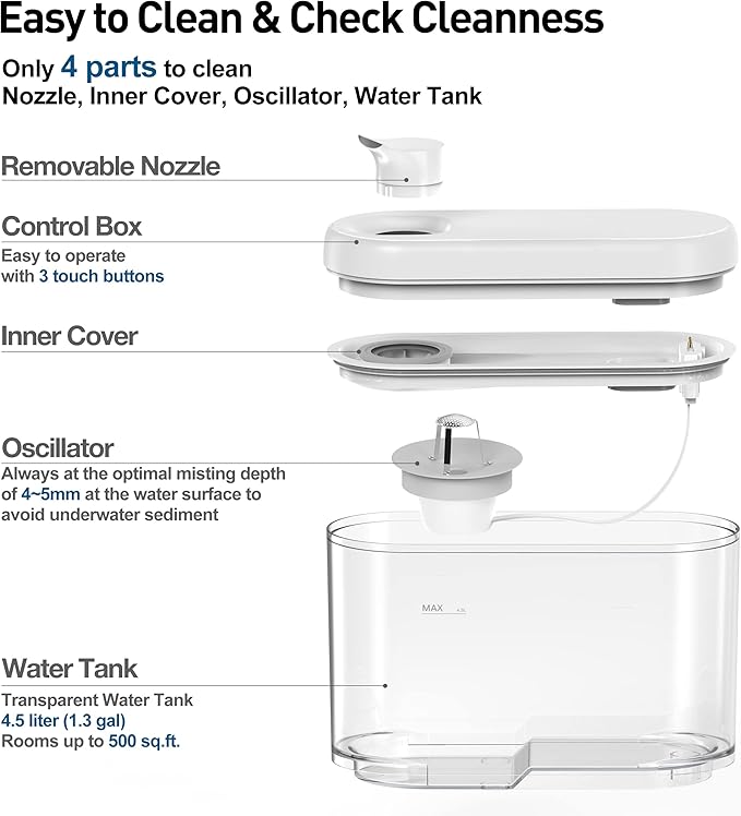 Top Fill Humidifiers for Bedroom Large Room, Super Easy Clean Humidifier - Image 3