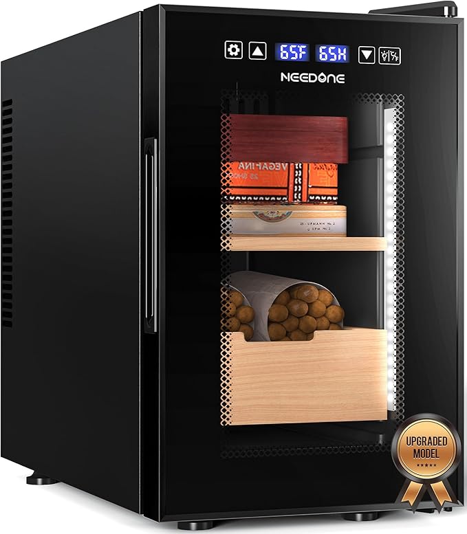 NEEDONE 16L Pro 1S Cigar Humidor, Smart Humidity & Temp Quiet Control, Holds by NEEDONE