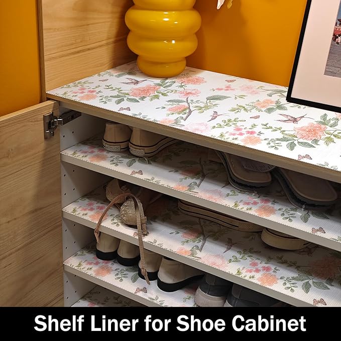 Bird Floral Shelf Liners Non Adhesive and Strong Non-Slip 12IN x 20FT Shelf and - Image 9