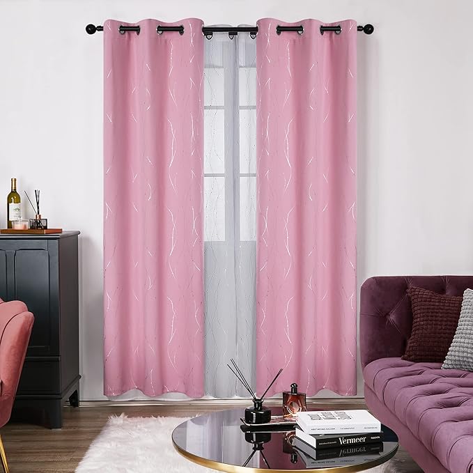 Deconovo Pink Blackout Curtains - Image 2
