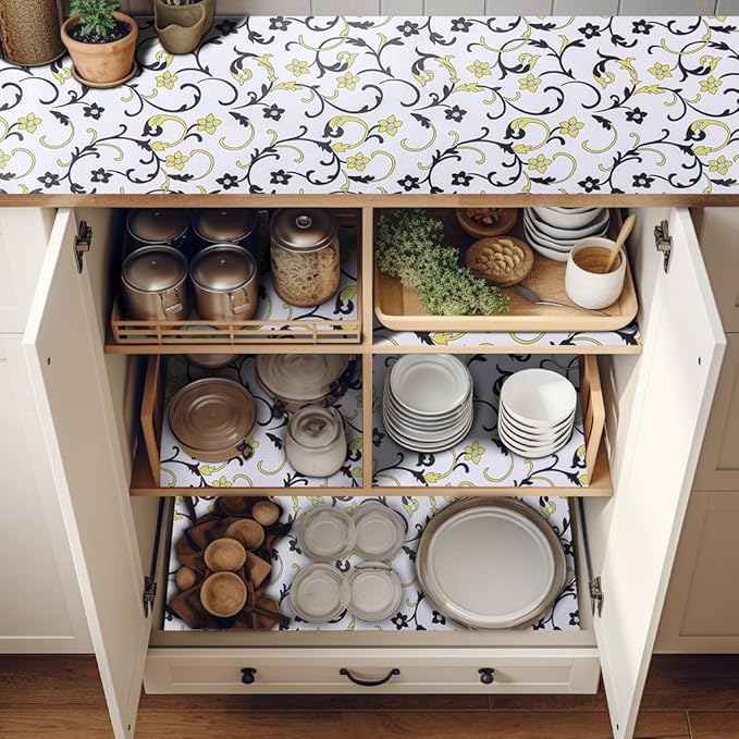 2 Rolls 12" W x 120" L Floral Drawer and Shelf Liner - Image 8