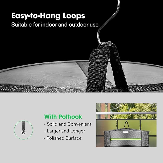 VIVOSUN 3-Layer Mesh Drying Rack Hanging Design - Image 5