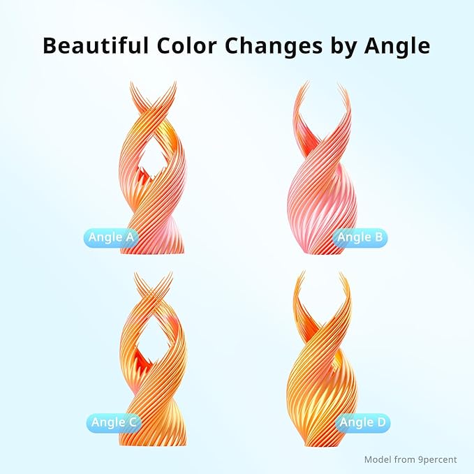 ANYCUBIC Silk Dual Color Pla Filament, 2-in-1 Chrome Coextrusion Color Change - Image 2