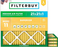 Filterbuy 21x21x1 Air Filter MERV 11 Superior Pet & Allergy Defense, by Filterbuy