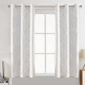 BUHUA Blackout Curtains Gold Foil Print Flower Vine Grommet Drapes, Room by BUHUA