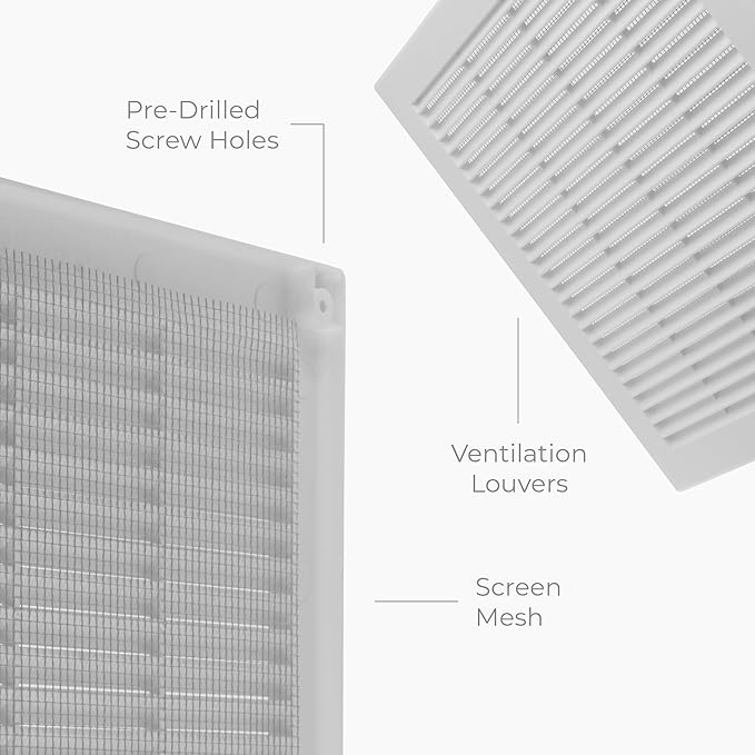 10-Pack 12" x 12" Square Air Vent Cover – White Plastic Vent Deflector - Image 7