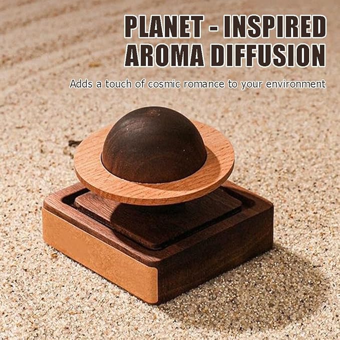 Wood Essential Oil Diffuser, Planet Walnut Aroma Therapy, Passive Diffuser - Image 3