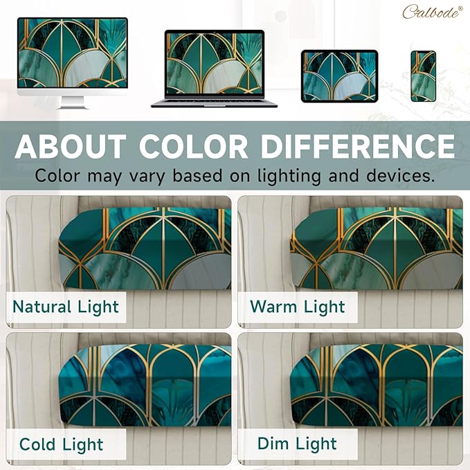 8Pcs Stretch Patio Cushion Cover, Art Deco Geometric Pattern Couch & Sofa - Image 6