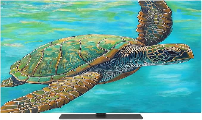 Sea Turtle Summer Ocean Teal Gradient Indoor TV Cover, Elastic TV Screen - Image 2