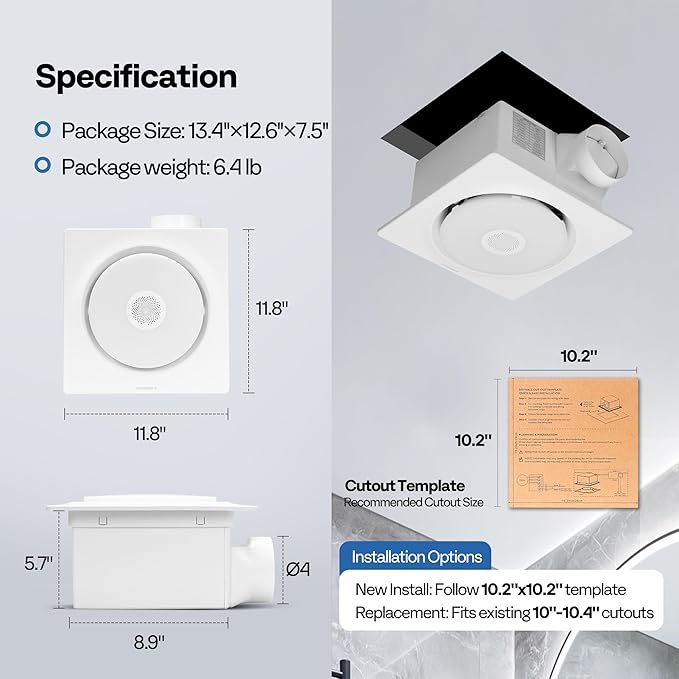 VIVOHOME Bathroom Exhaust Fan - Image 7