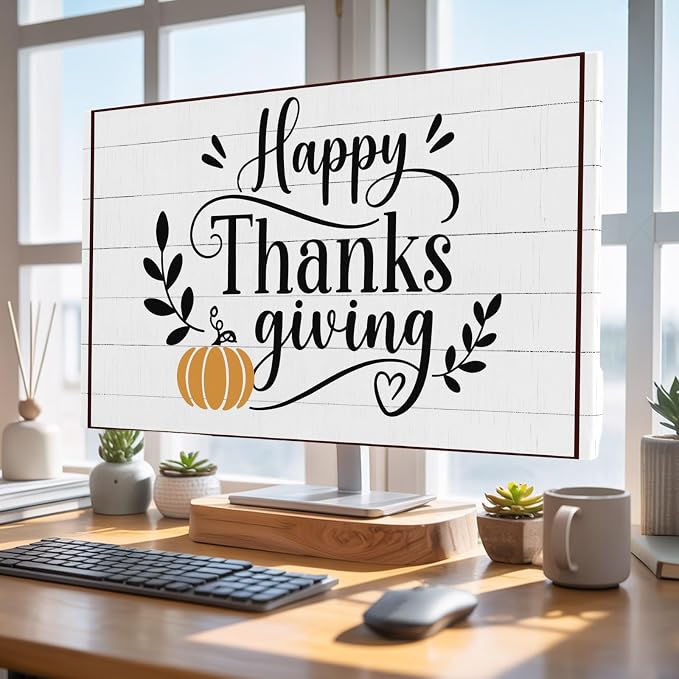 Happy Thanksgiving Words Indoor TV Cover, Elastic TV Screen Protector Farm - Image 4