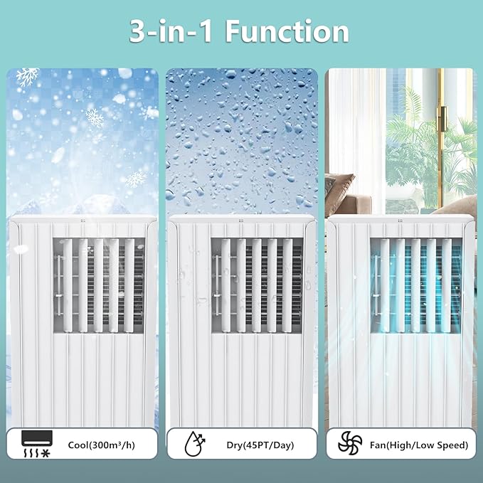 8, 000 BTU Portable Air Conditioner – 3-in-1 Cooling, Dehumidifier & Fan - Image 5