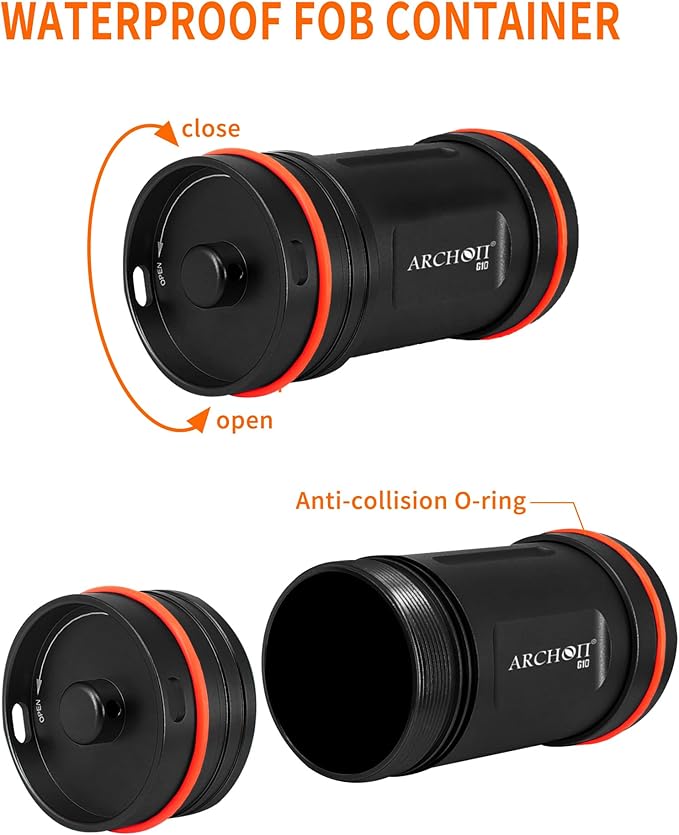 ARCHON Aluminum Alloy Waterproof Car Key Holder FOB Case, Keychain Dry Storage - Image 3