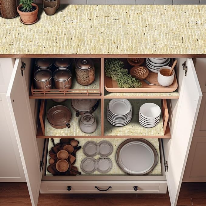 12-inch x 30-ft Shelf Liner Non-adhesive Beige Drawer Liner, Waterproof Durable - Image 8