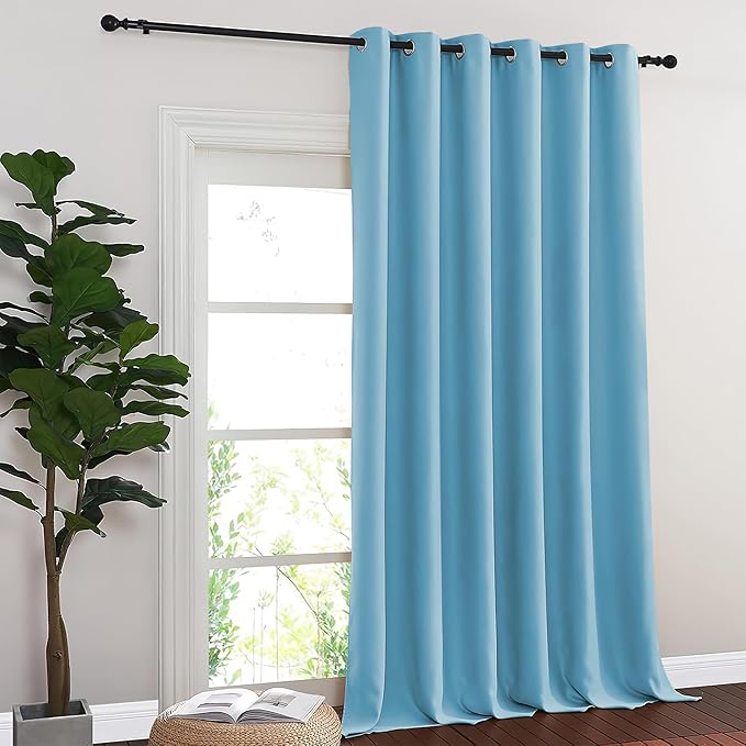 NICETOWN Room Divider Curtain 132 Inches Long, Wide Blackout Sliding Door - Image 8