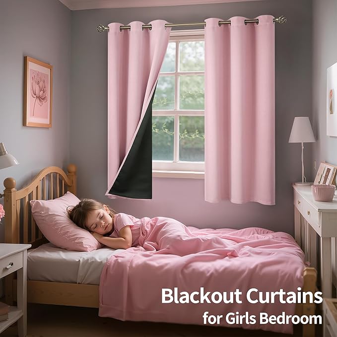 BGment Baby Pink Blackout Curtains - Image 2