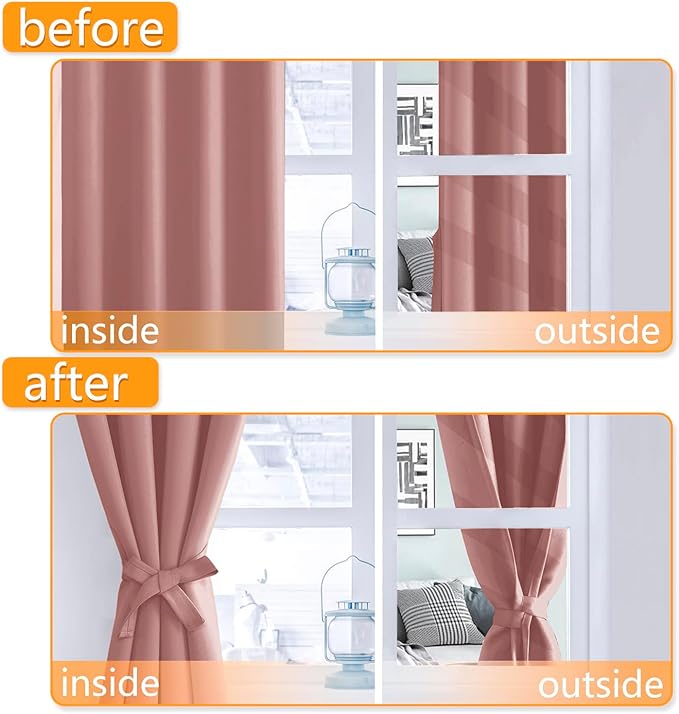 Hiasan Room Darkening Curtains for Bedroom, 70 x 84 Inches - Image 5