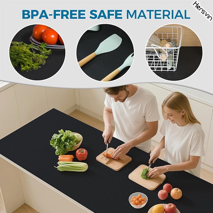 Hersvin Shelf Liners, 24 in x 20 ft Kitchen Drawer Mats, Non-Adhesive EVA - Image 4