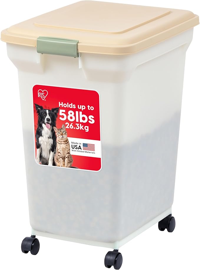 IRIS USA 58 Lbs / 67 Qt WeatherPro Airtight Pet Food Storage Container by IRISUSA