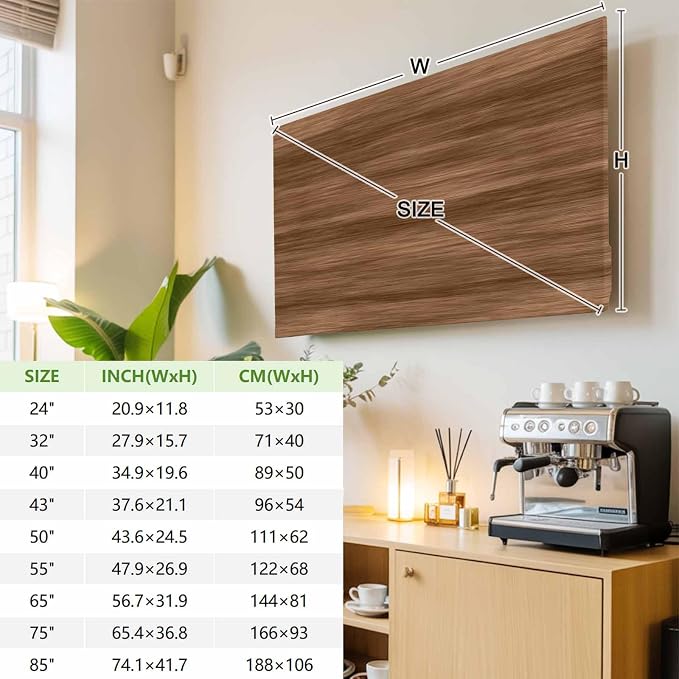 Farmhouse Wood Grain Retro Indoor TV Cover, Elastic TV Screen Protector Farm - Image 4