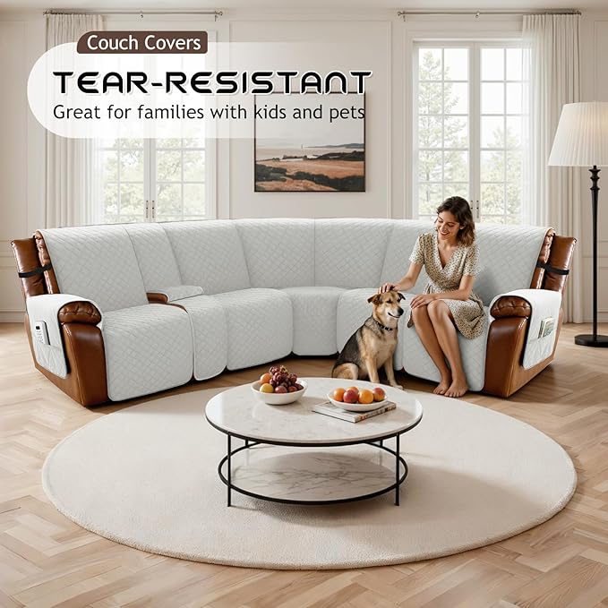 Arfntevss Recliner Sectional Couch Covers - Image 5