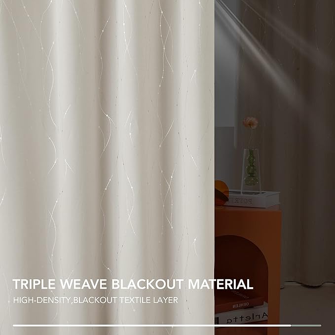 Deconovo Beige Curtains for Living Room, Thermal Insulated Soundproof Drapes - Image 5