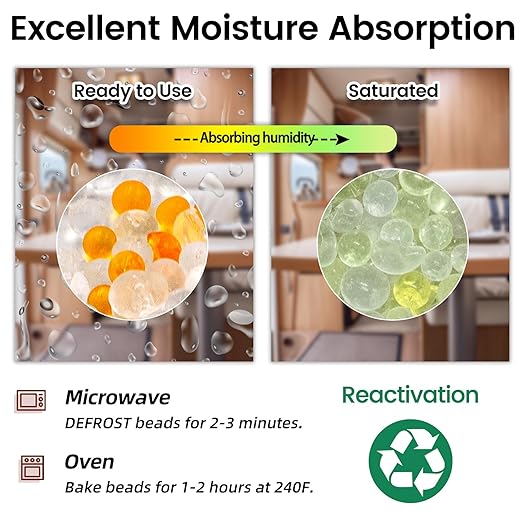 200g Rechargeable Indicating Silica Gel Desiccant Bag – 4-Pack – Large Capacity - Image 5