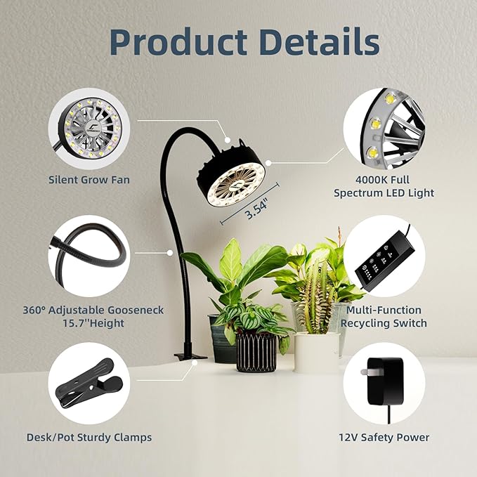 Grow Lights for Indoor Plants, Full Spectrum Plant Grow Light - Image 2