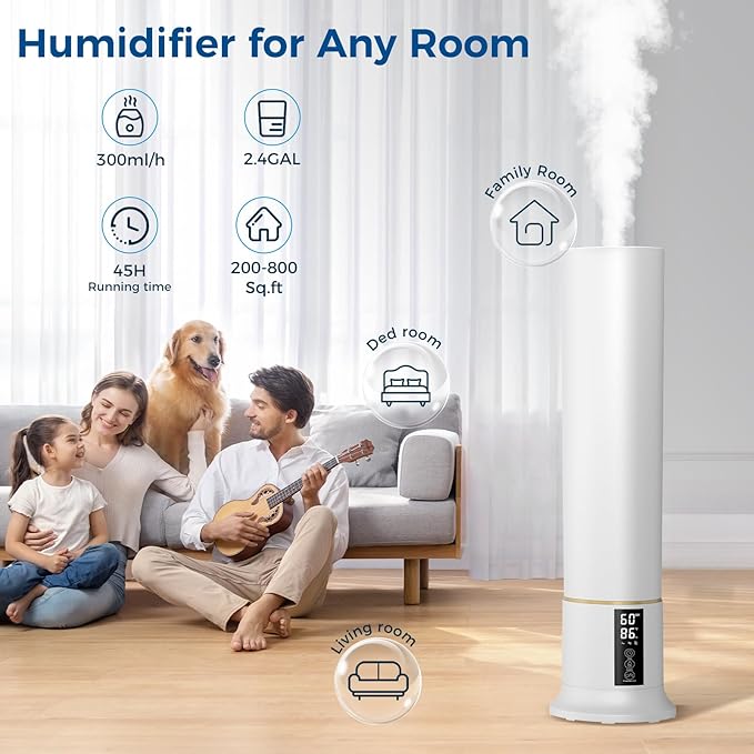Humidifier Large Room, 2.4Gal Cool Mist Humidifiers - Image 2