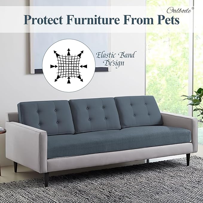 12Pcs Stretch Couch Cushion Covers, Water Resistant Outdoor Sofa Cuhsion Cover - Image 4