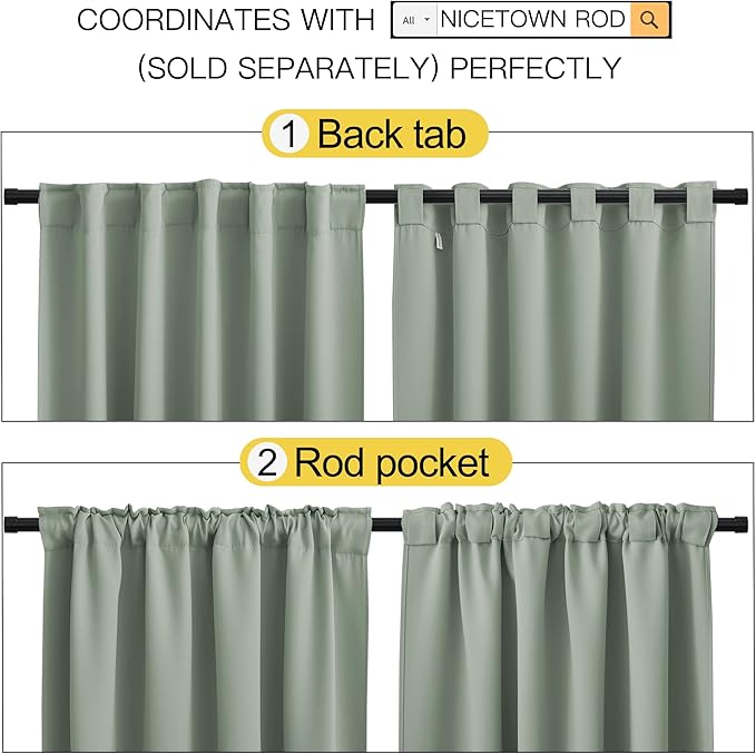 NICETOWN Blackout Curtain Panels Window Draperies - Image 3