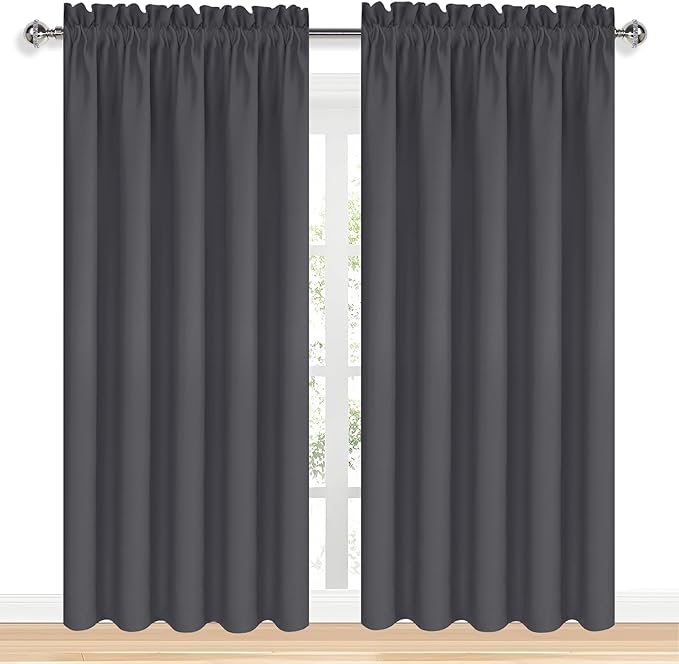 DWCN Dark Grey Blackout Curtains - Image 9