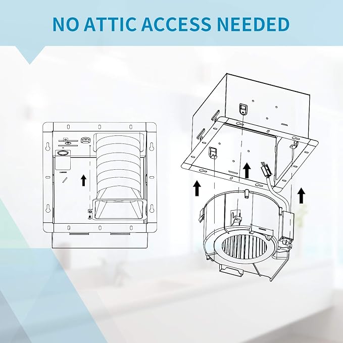 Tech Drive Bathroom fan 110 CFM, 1.5Sone No Attic access Needed Installation - Image 8