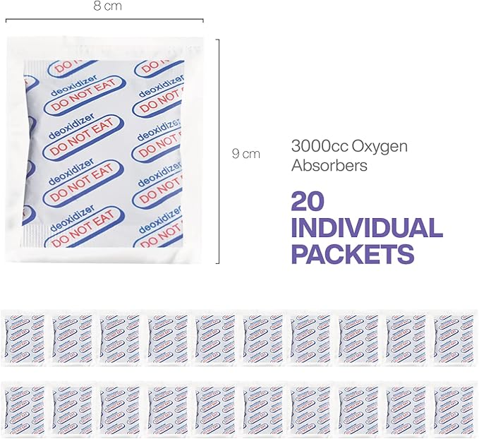 3000cc Oxygen Absorbers for Food Storage, Food Grade Oxygen Absorbers Packets - Image 2
