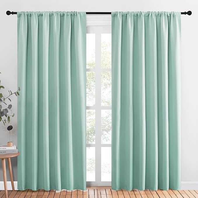 NICETOWN Living Room Curtains, Aqua Blue, 1 Pair, 70 x 84-inch, Home by NICETOWN